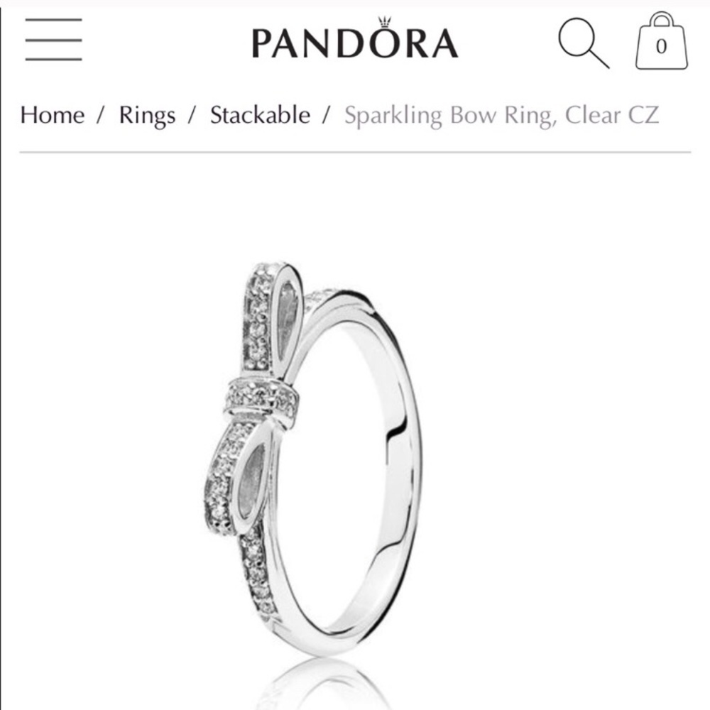 Pandora Sparkling Bow Ring